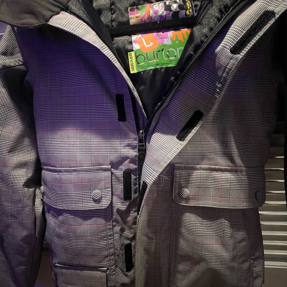 Burton Snowboarding Plaid Jacket - Gray/Red